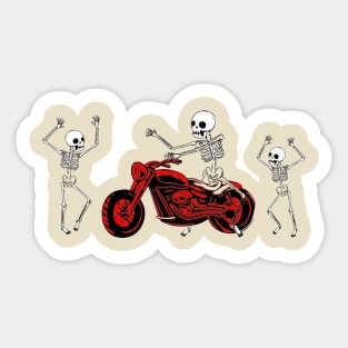 Biker Skeletons Sticker